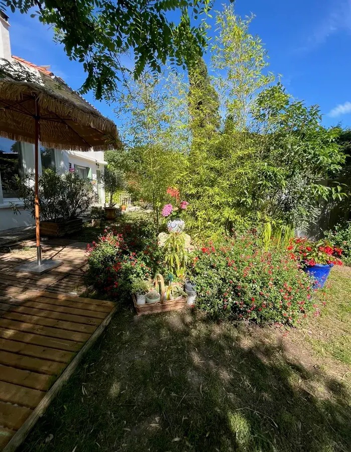 Jardin arboré du Mas Saint-Louis avec terrasses